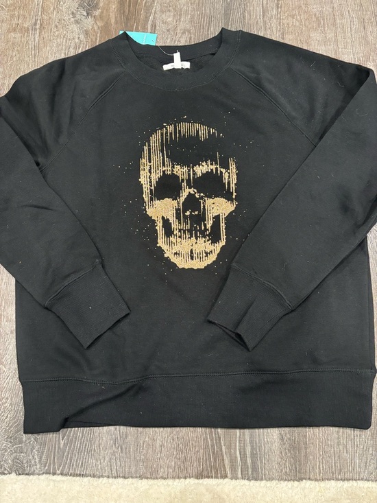 Maurices Tops - Maurice’s Black Crewneck Sweater with Gold Skull Graphic-new